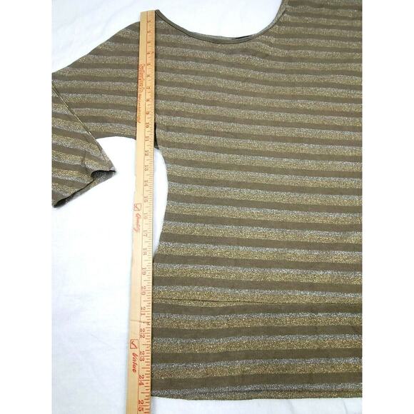 Urban Mango Gold Silver Brown Sweater 3/4 Sleeve Top Shirt Medium M Outfitter - Picture 5 of 7